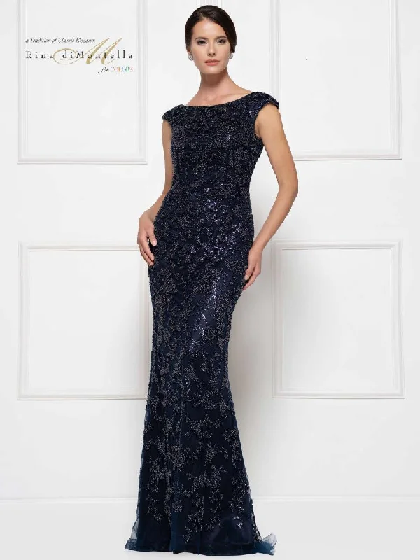 Rina di Montella Cap Sleeve Long Formal Dress 2698