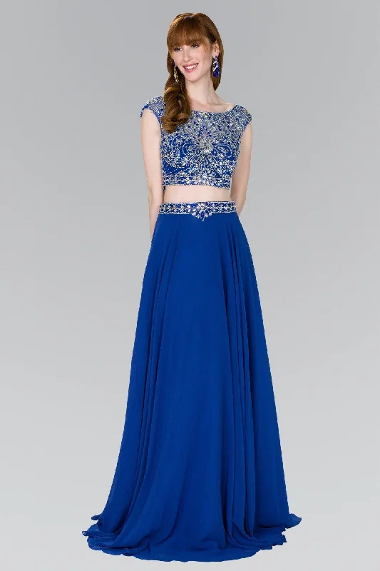 Prom Long Formal 2 Piece Chiffon Evening Gown