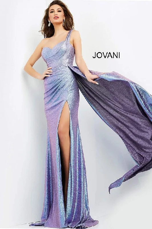 Jovani 04013 Metallic Sweetheart Neck Long Prom Dress