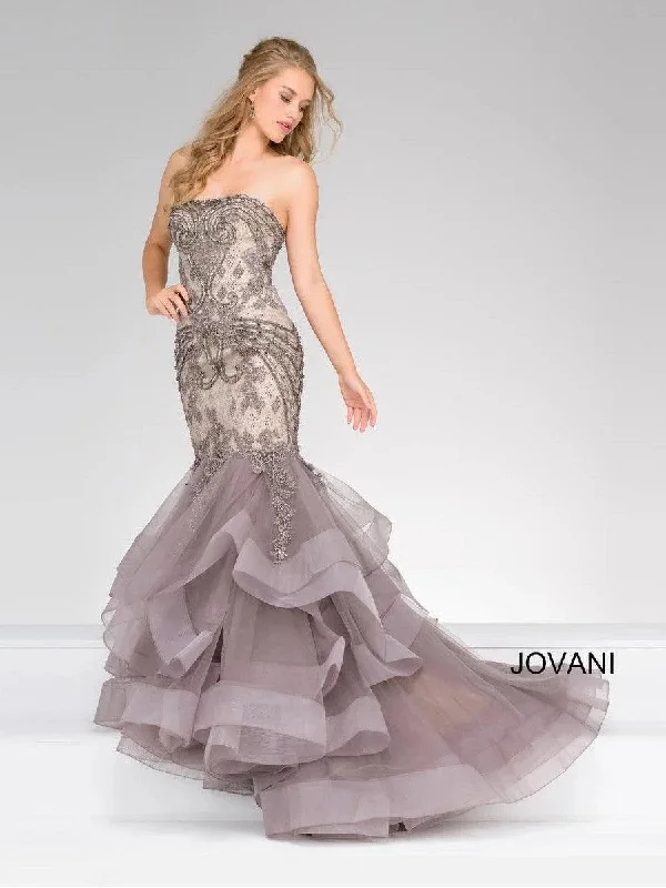 Jovani 45760 Strapless Long Mermaid Evening Gown