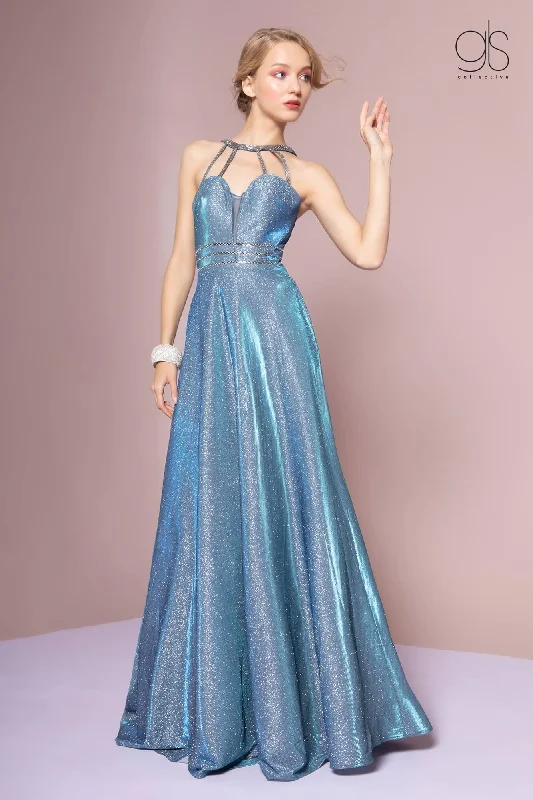 Sexy Long Evening Dress Prom Metallic Gown