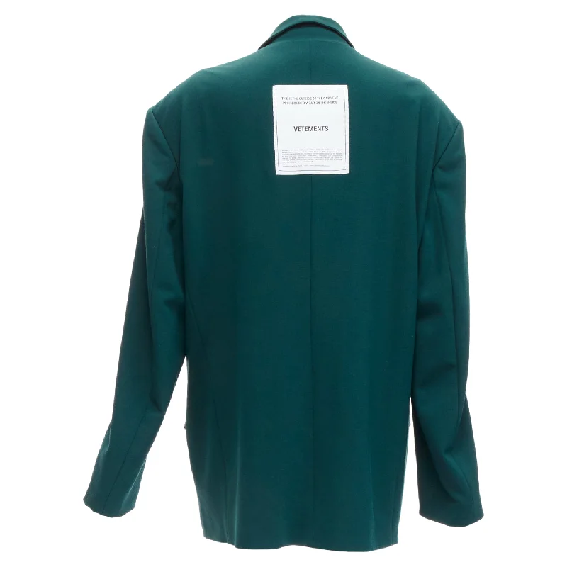 Vetements forest logo patch back oversized double-breasted blazer