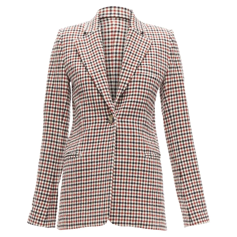 Khaite Vera checked virgin wool single button blazer