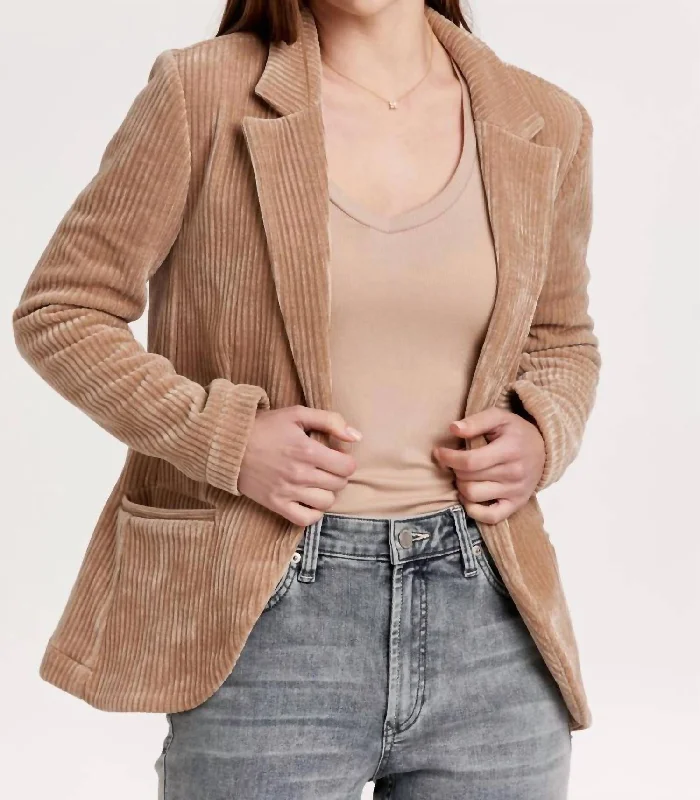 Aaliyah Pocket Blazer In Buckwheat