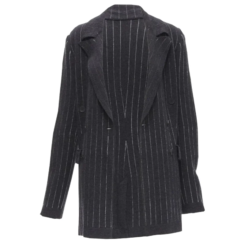 Barrie cashmere pinstriped double breasted blazer cardigan