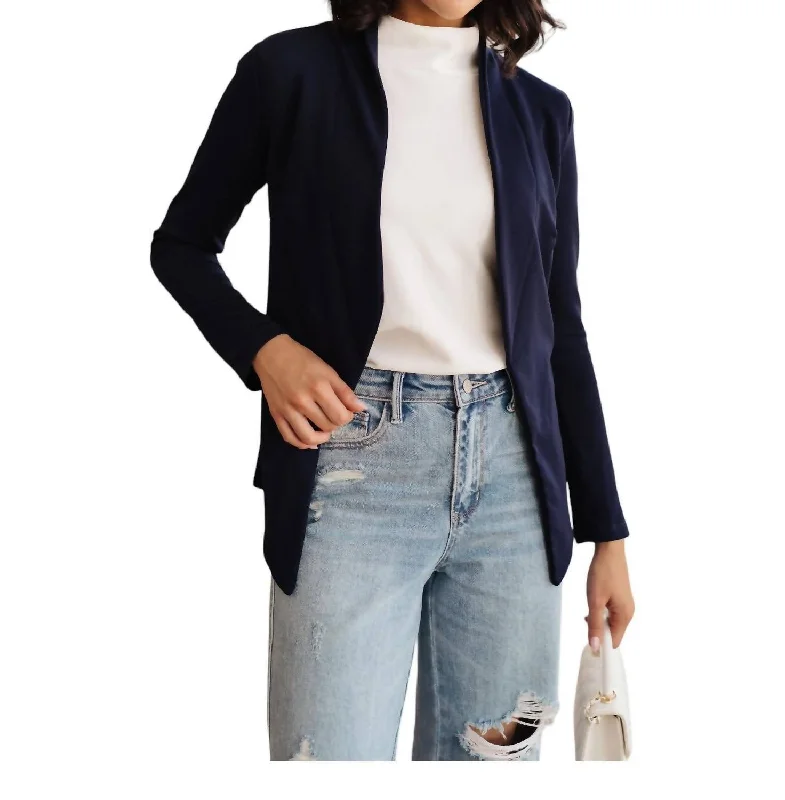 Fitted Blazer In Navy