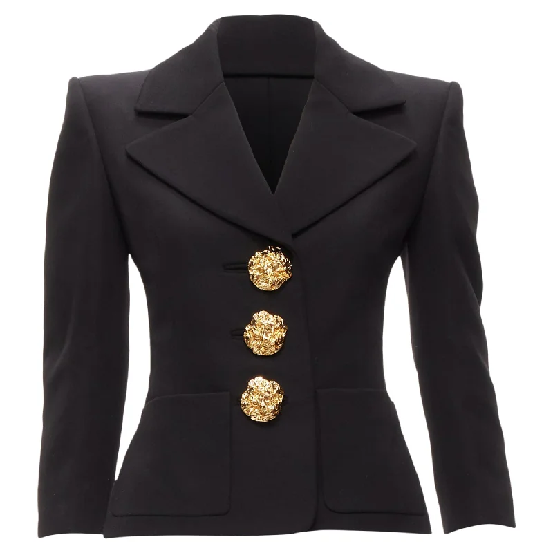 Saint Laurent wool floral buttons power blazer