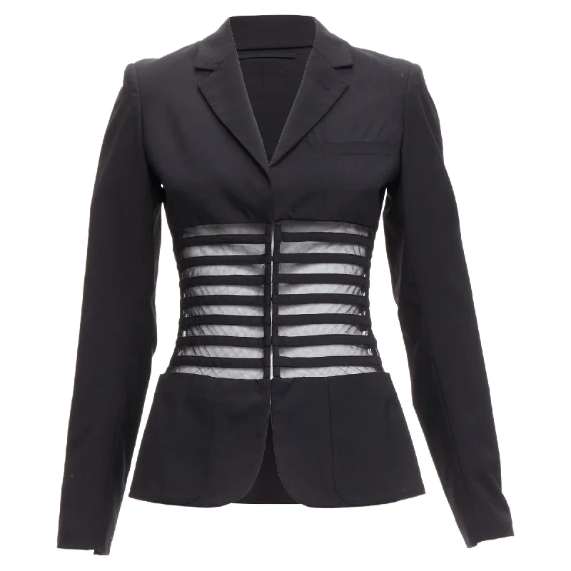 Jean Paul Gaultier Femme wool sheer corset blazer jacket