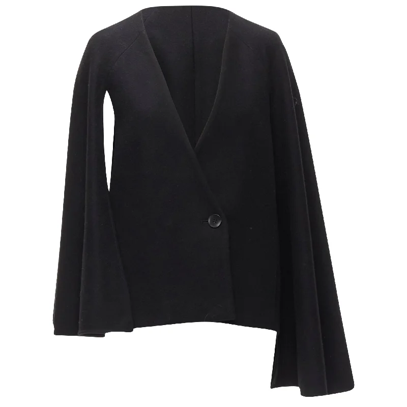 TIBI virgin wool blend asymmetric cape sleeve button blazer jacket