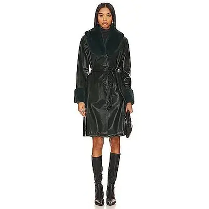 BLANKNYC Faux Leather Coat in Goodnight Moon TT1