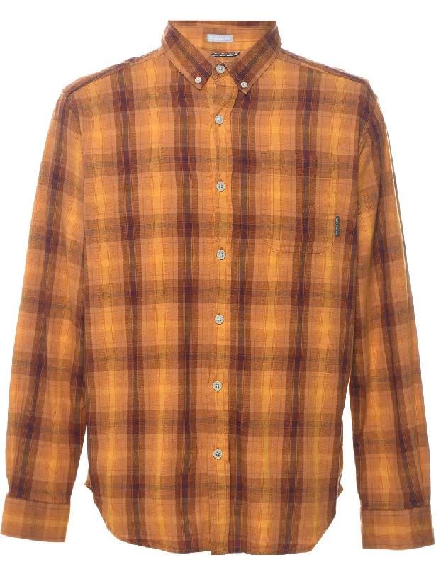 Columbia Checked Orange & Brown Shirt - M