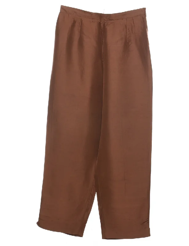 Dark Brown High Waist Trousers - W26 L26