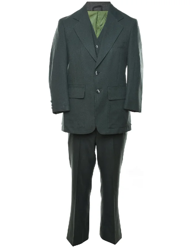 Dark Green Three-Piece Suit - M