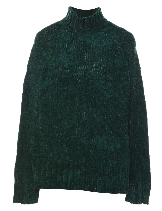 Dark Green Turtleneck Jumper - L