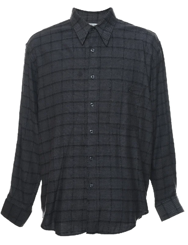 Dark Grey Checked Shirt - L