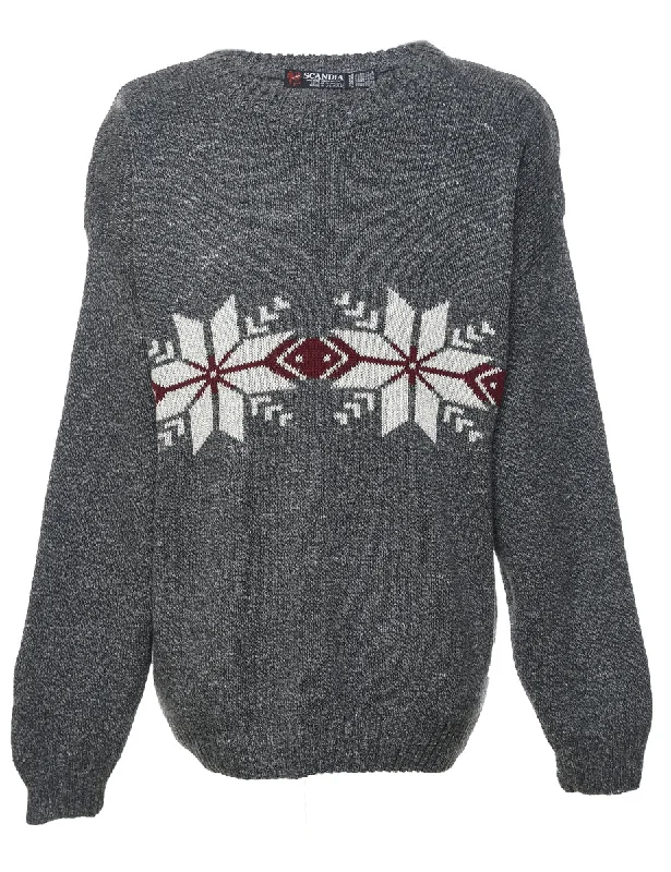 Dark Grey Nordic Jumper - XL