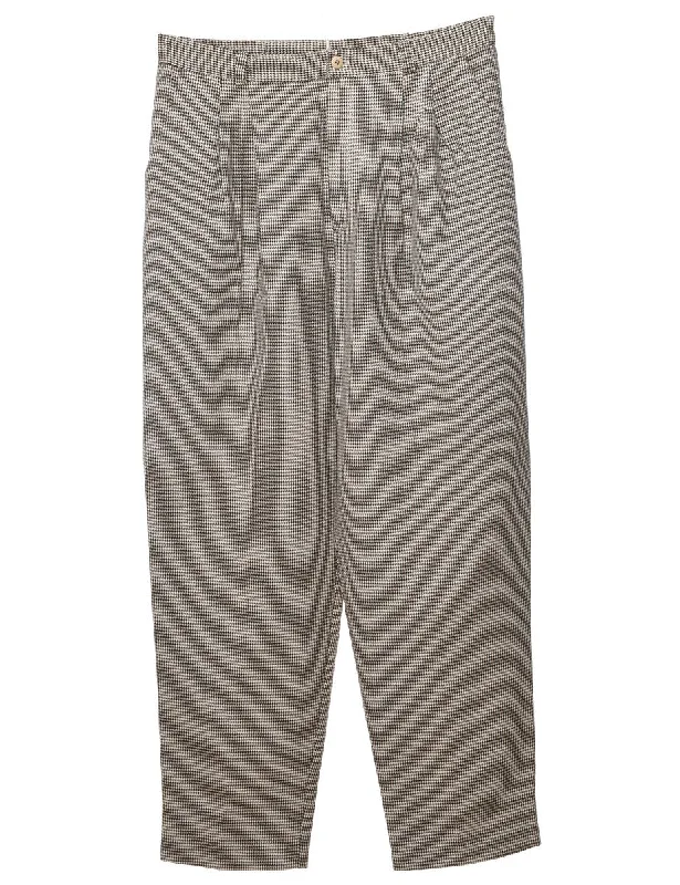 Dogtooth Black & Off-White Trousers - W32 L30