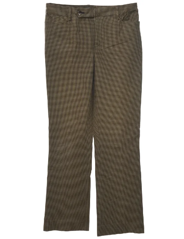 Dogtooth Design Olive Green Ralph Lauren Trousers - W30 L29