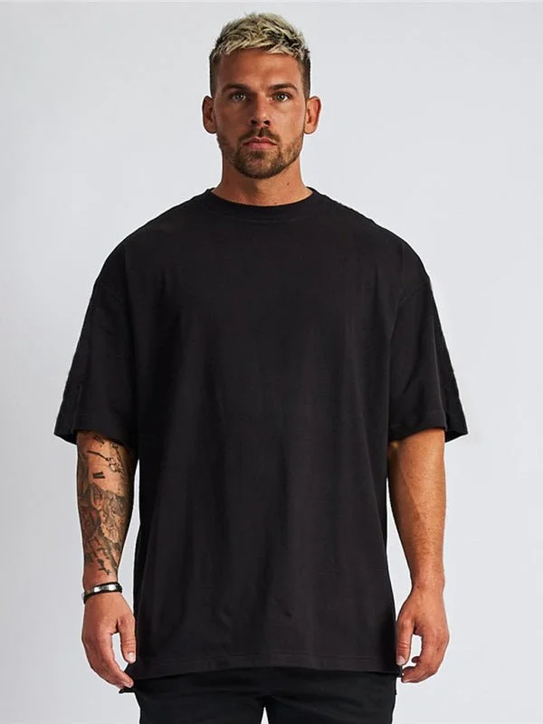 Men's solid color blank loose short-sleeved T-shirt