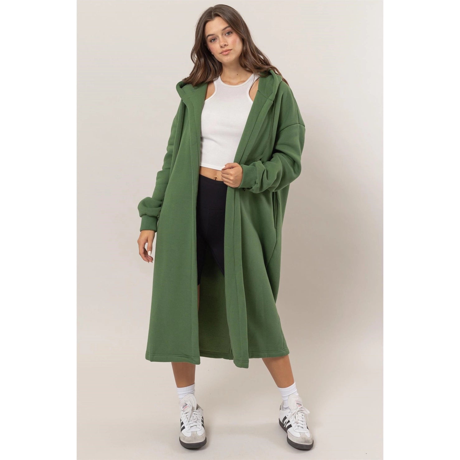 Fleece French Terry Hood Coat