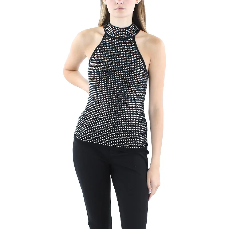 Guess Womens Celeste Halter Embellished Tank Top Sweater