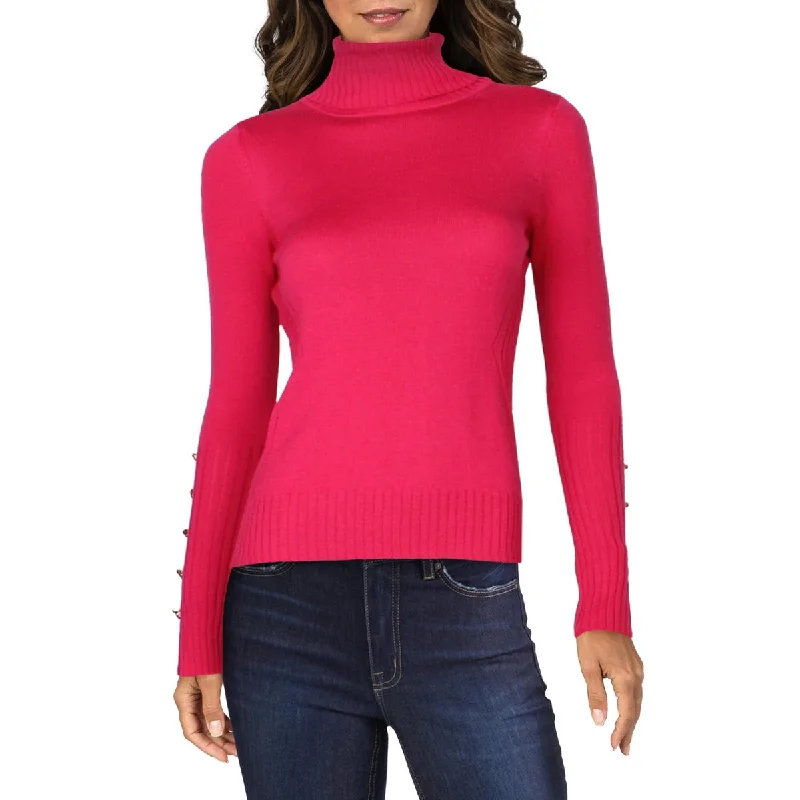 Marella Womens Embellished Ribbed Turtleneck Sweater