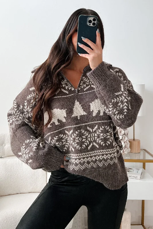 Northern Winters Fair Isle Sweater (Brown/Beige)