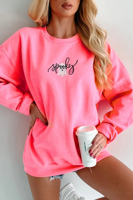 Ships by 9/20 Spooky Thang Graphic Sweatshirt (Neon Pink)