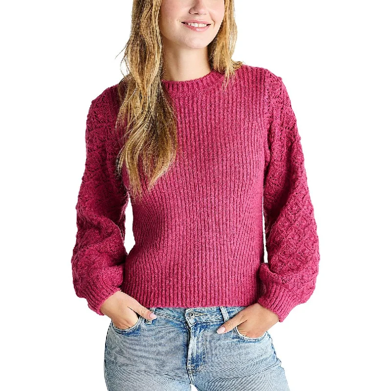 Splendid Womens Connie Open Stitch Long Sleeve Crewneck Sweater