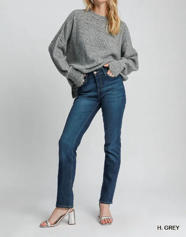 Wool Blend Oversized Pullover Sweater In Heather Gray