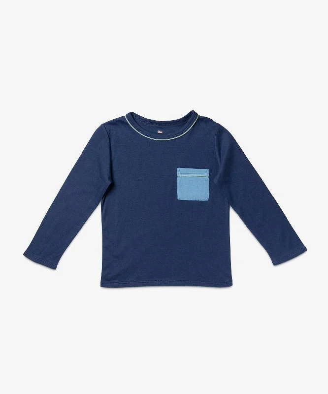 Edward T-Shirt, Color Block Navy