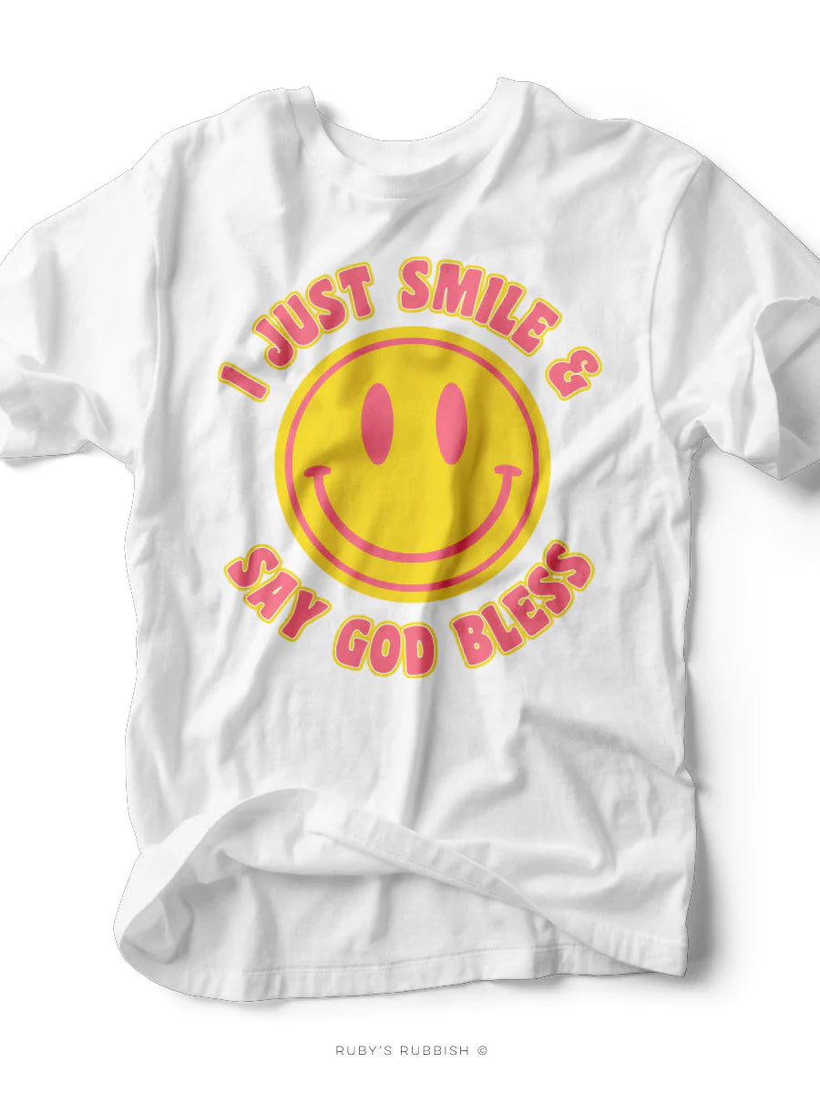 I Just Smile & Say God Bless | Women’s T-Shirt | Ruby’s Rubbish®