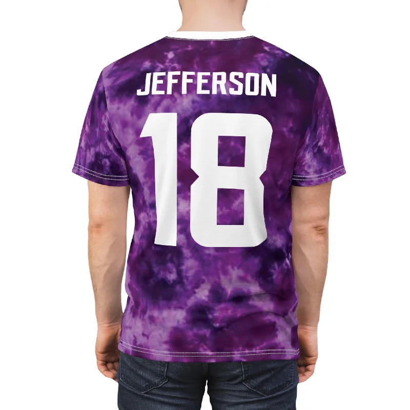 Unisex Cut & Sew Tee - Purple Tie-Dye - Jersey #18