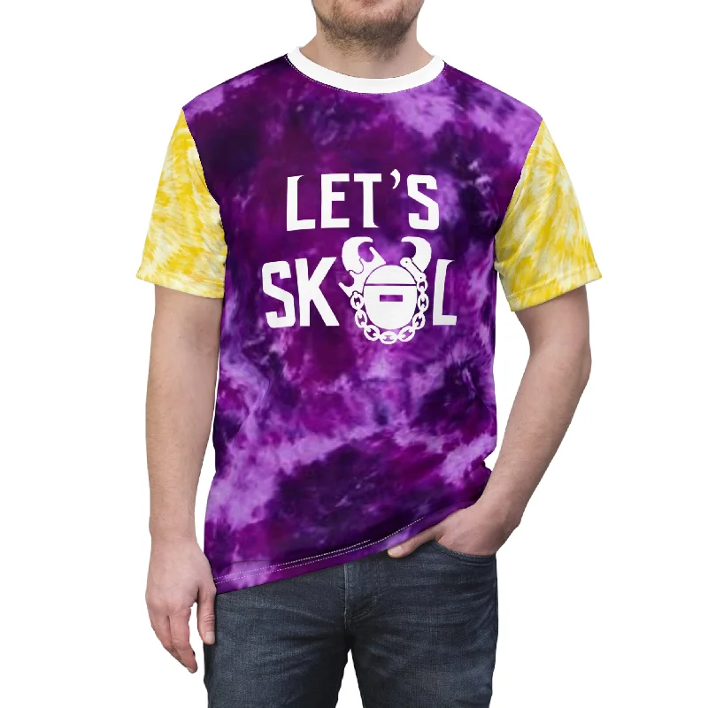 Unisex Cut & Sew Tee - Purple/Gold Tie-Dye - Let's go!