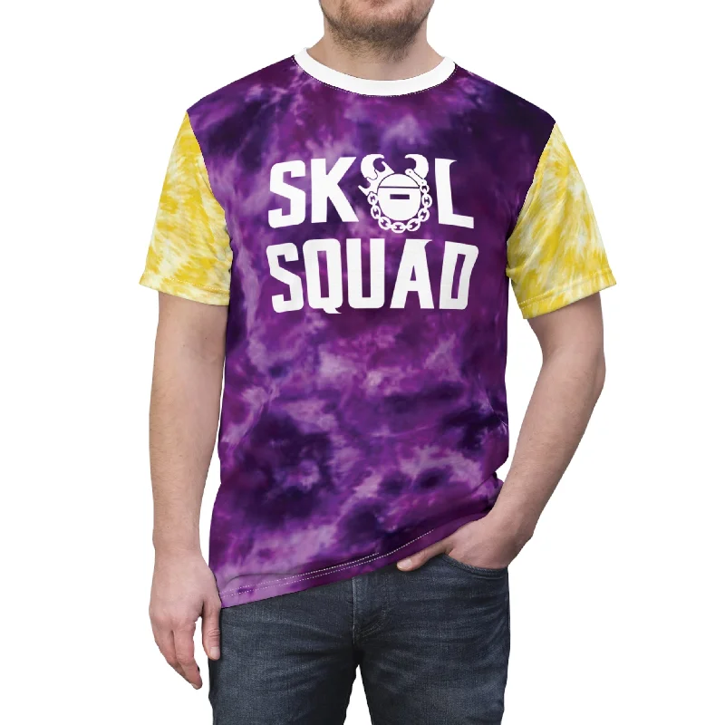 Unisex Cut & Sew Tee - Purple/Gold Tie-Dye - SQUAD