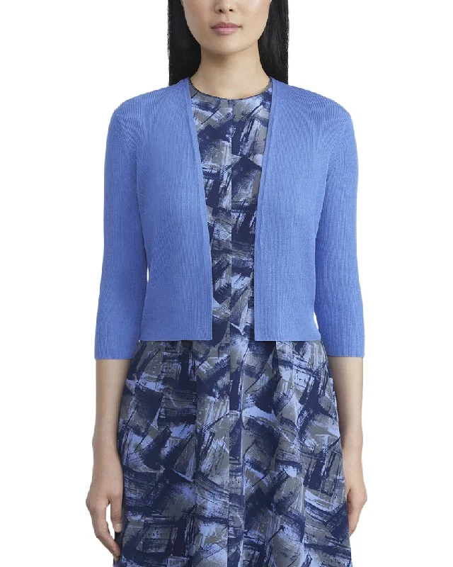 Lafayette 148 New York Cropped Silk-Blend Cardigan