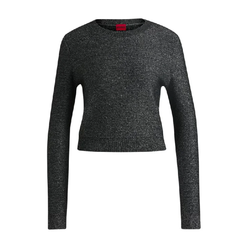 Cropped slim-fit sweater with sequin embellishment