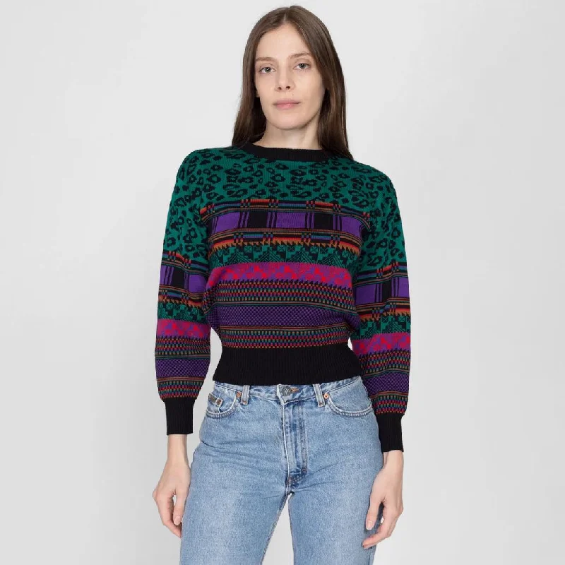 XS 80s Meister Cropped Ski Sweater