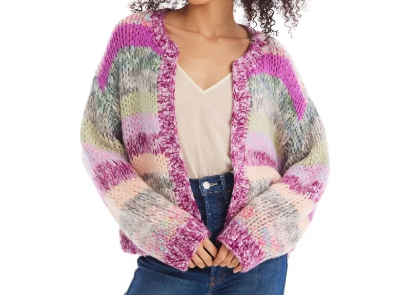 Cropped Jodie Cardigan In Multi Pastel