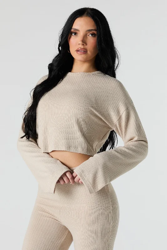 Ribbed Knit Cropped Sweater