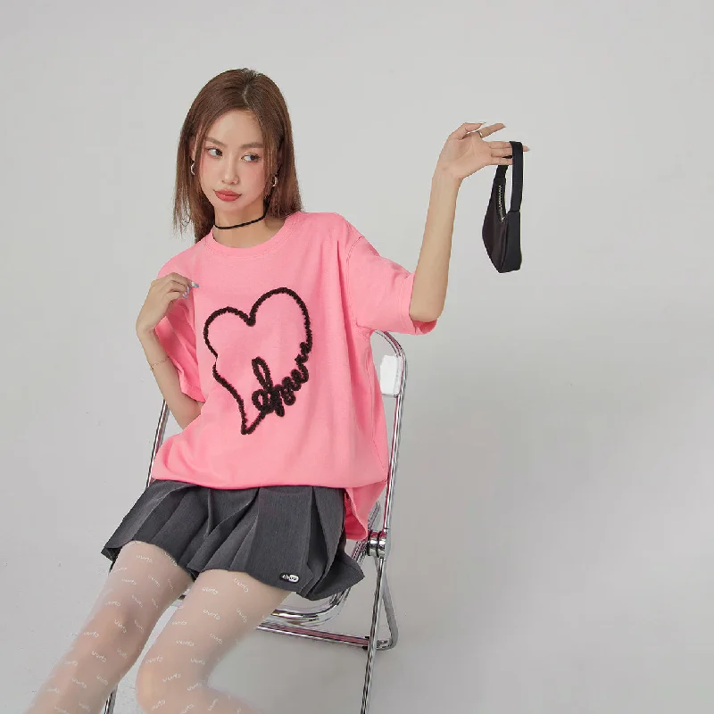 Chuu Lace Heart Loosefit T-Shirt