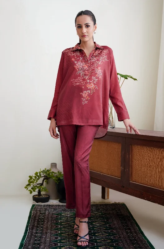 Chaman Shirt - Deep Maroon