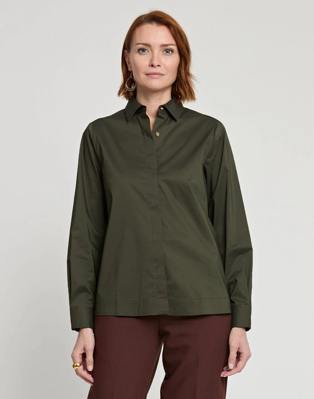 Hinson Wu Xena Long Sleeve Solid Shirts