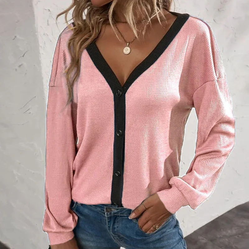 Women's V-Neck Cropped Cardigan Sweaters