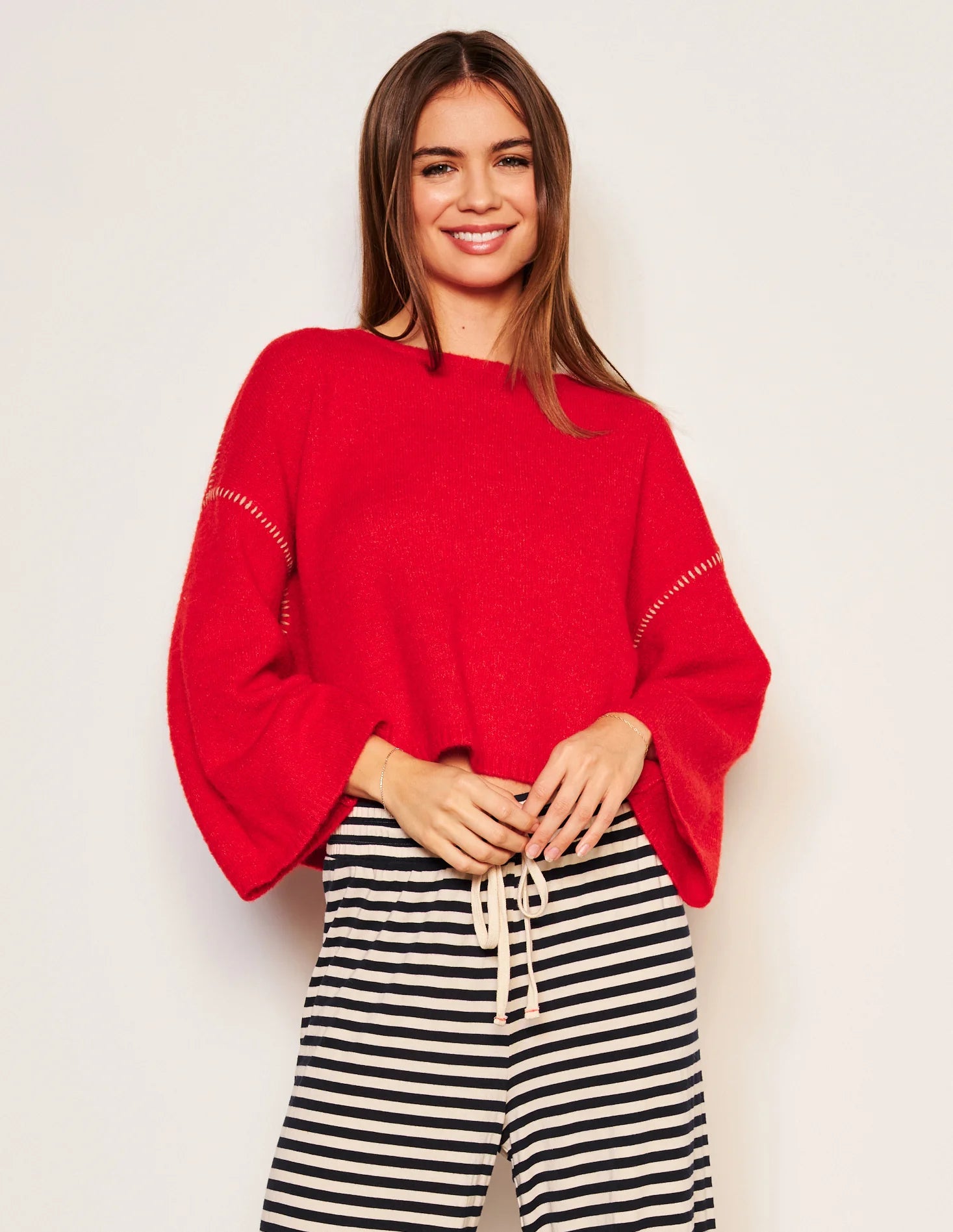 Cropped Whip Stitch Sweater